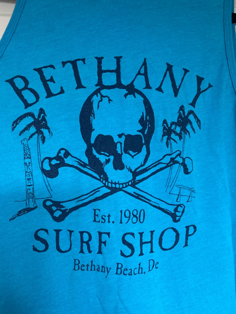 American Apparel Women’s Bethany Beach Surf Shop Tank Top | Blue | Small - Picture 3 of 5